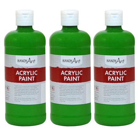 Acrylic Paint 16 Oz, Light Green, 3PK